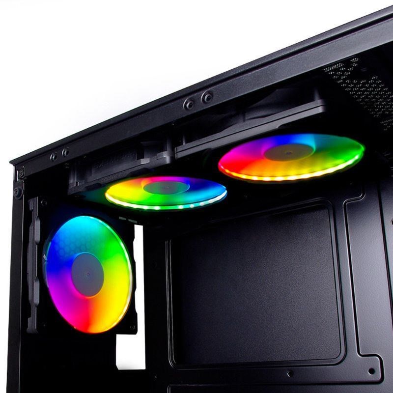 120mm/140mm RGB Colorful LED Rainbow Color Fan Halos Apertur