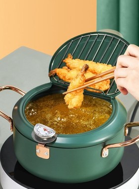 New Kitchen Deep Frying Pot Thermometre Control Fryer Pan Te