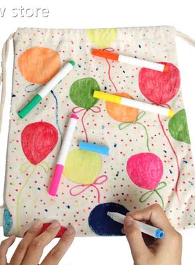 BlnkB DIY Hand Painting Draawstri1ng aackpck Canvas Backpack