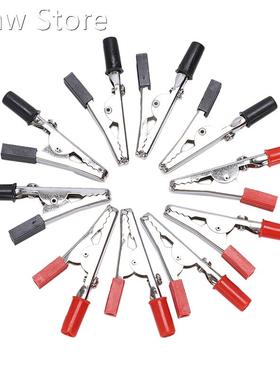 SODIAL(R) 10 Pcs 50mm Plastic Handle Test Probe Metal Alliga