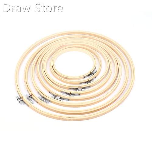 13-34cm Bamboo Wooden Cross Stitch Machine Embroidery Hoop R