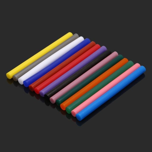14pcs Hot Melt Glue Stick Mix Color 7mm Viscosity For DIY Cr