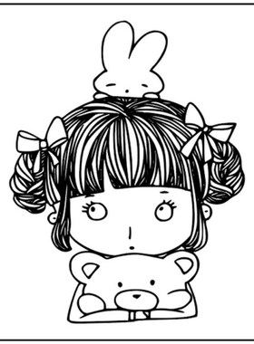 2022 New Girl and Bunny Silicone Clear Seal Stamp DIY Scrapb