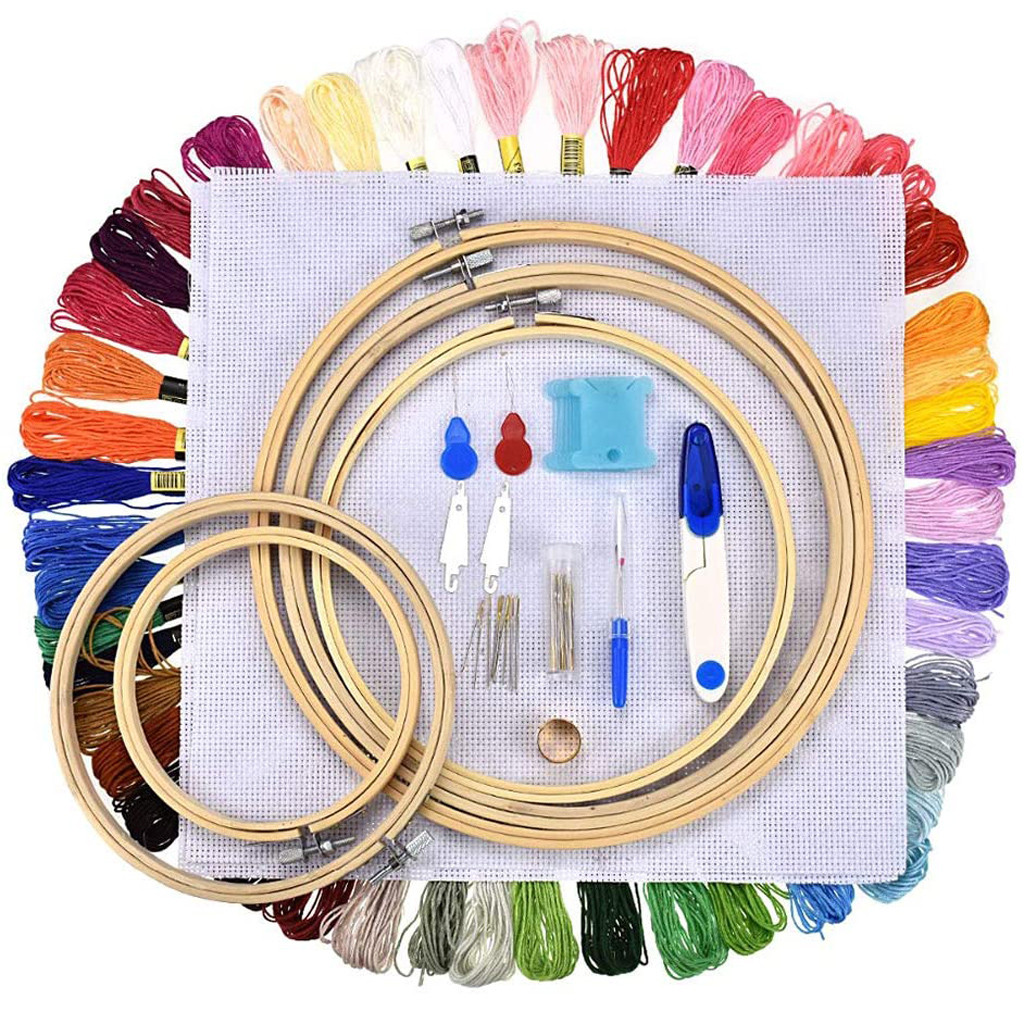 Adults Kids Beginners Embroidery Kit Cross Stitch Kit Tools