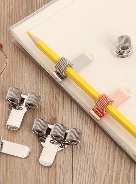 Spring Pen Clip Metal Pencil Holder Single Hole Double Openi