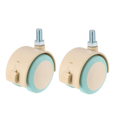 2 Inch Swivel Caster Wheels Rubber M8 Threaded Stem Caster w