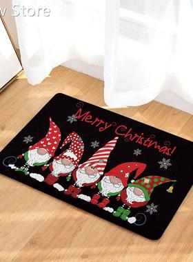 Merry Christmas Snowflake Bathroom Mats Non Slip Floor Rug C