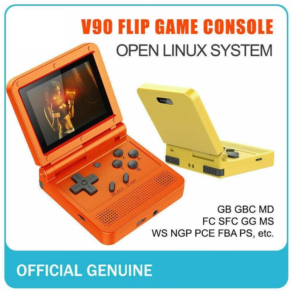V90 Retro Game Console Flip Linux System Handheld Game Conso