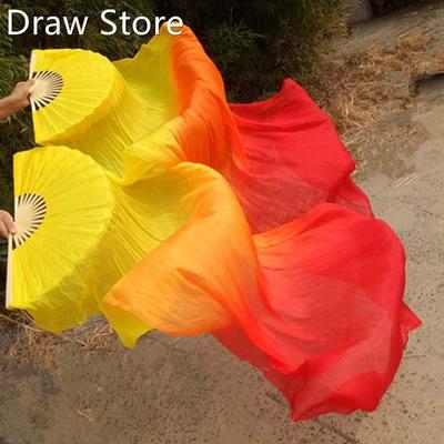 New 18m LeFt HaND LoNg SiLk FaN VeiLS BamBoo HaNDLe BeLLy D