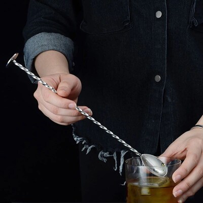 New High Quality Stainless Steel Cocktail Bar Spiral Pattern