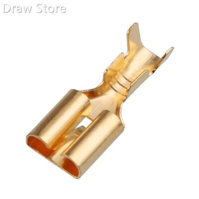 100pcs 6.3 flatbed harnessed horn car horn terminal copper