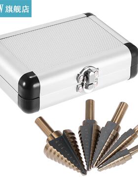 5pcs High Speed Steel 4241 Step Drill Bit Set Kit Round Shan
