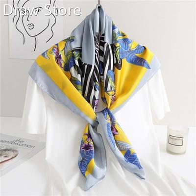 2020 Elegant Women Neck Silk Scarf Square Headscarf Foulard