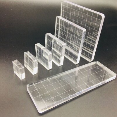 7pcs High Transparency Acrylic Block DIY Crafts Seal Stamp S