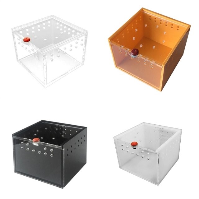 2022 New Acrylic Terrarium Reptile Carrier Box Magnetic Slid
