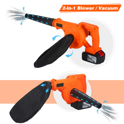 Bellow Cordless Leaf Blower Vacuum 21V 4.0 Ah Lithium Batter