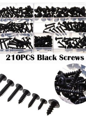 7Sizes 210PCS Screws Round Head Cross Machine Assort PWA Sel