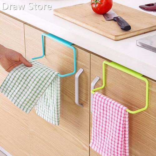 Kitchen Organizer Towel Rack Hanging Holder Cupboard Cabinet