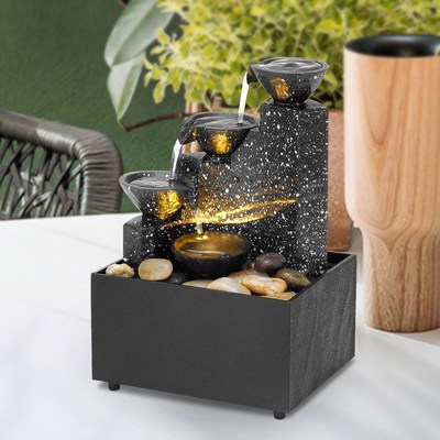 USB Water Fountain Ornaments Crafts Chinese Fengshui Waterfa