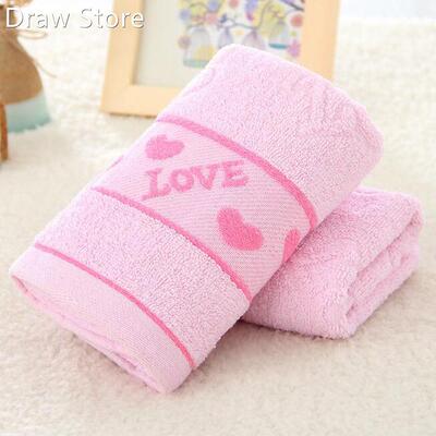 Towel 1Pcs Face Towel Cotton Blends Solid Color Love Pattern