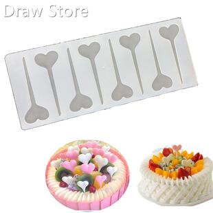 3D Love Heart Shaped Wedding Cake Toppers Chocolate Cookie S