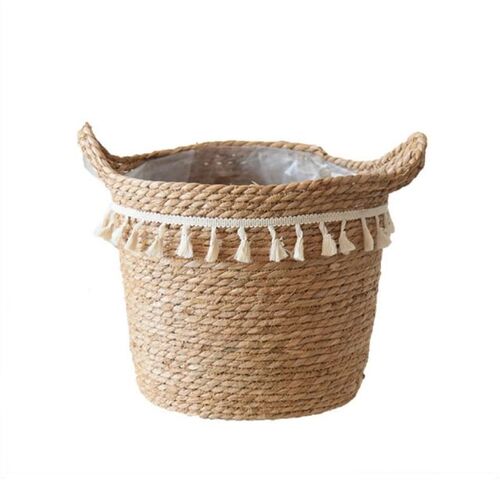 2022 New Nordic Handmade Straw Laundry Picnic Storage Basket