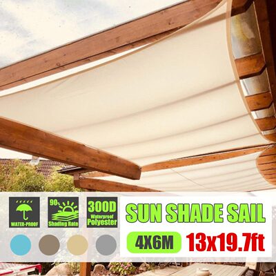 4x6m 280GSM Waterproof Awning Sunshade Sun Shade Sail 适用于
