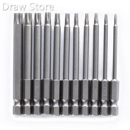 11 Pieces 1/4 Inch Hex Shank T6-T40 4 Inch Length S2 Steel T