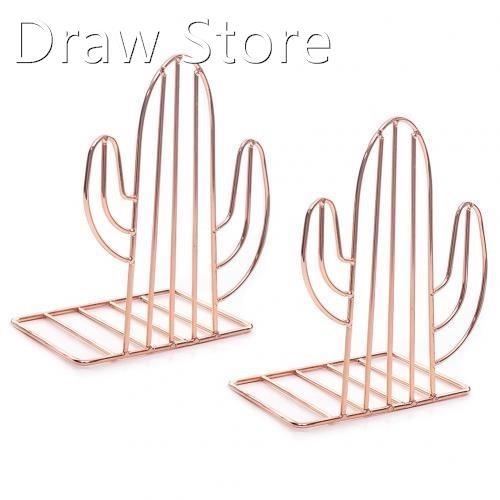 1Pair Book Stand Holder Cactus Shape Iron Book Support Booke