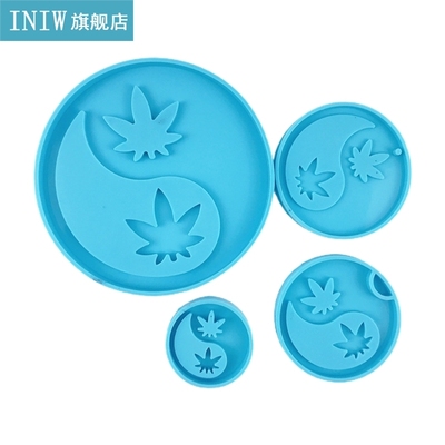 Tai Chi Maple Leaf Coaster Cup Mat Epoxy Resin Mold Phone St