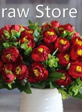 Artificial Red Spring Flowers 15 Flower Heads Pearl Tea Rose