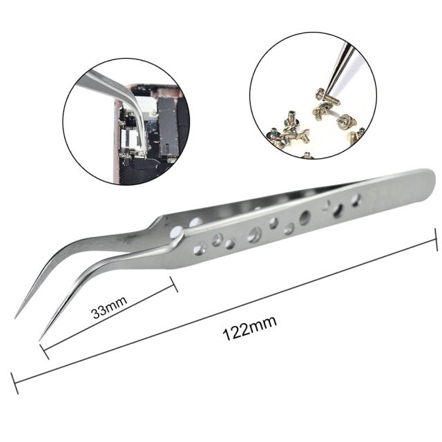 SWDT 7-SA Anti-Static Pointed Antiskid Frosted Forceps Stain