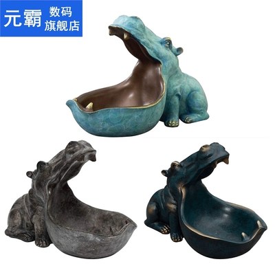 Resin Hippo Sculpture 适用于 Desk Home Decoration,Hippopotam