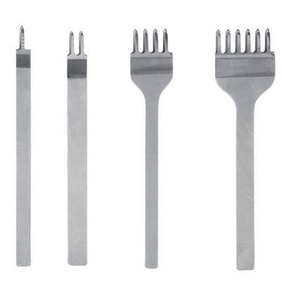 4Pcs 1 2 4 6 Prong 4mm Leather Hole Tool Leather Craft Tool