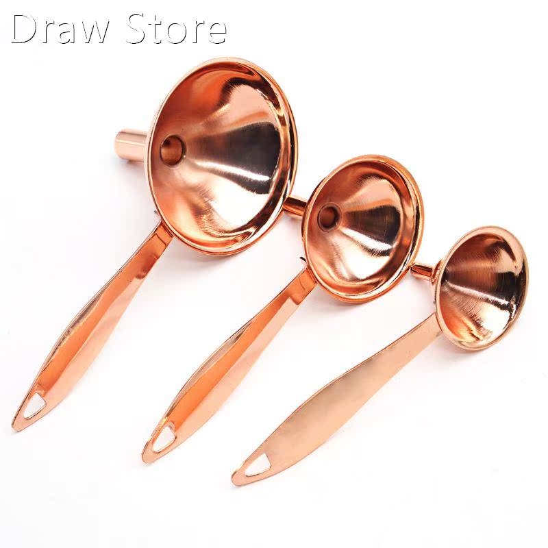 3Pcs / Set Stainless Steel Small Funnel with Handle Multifun