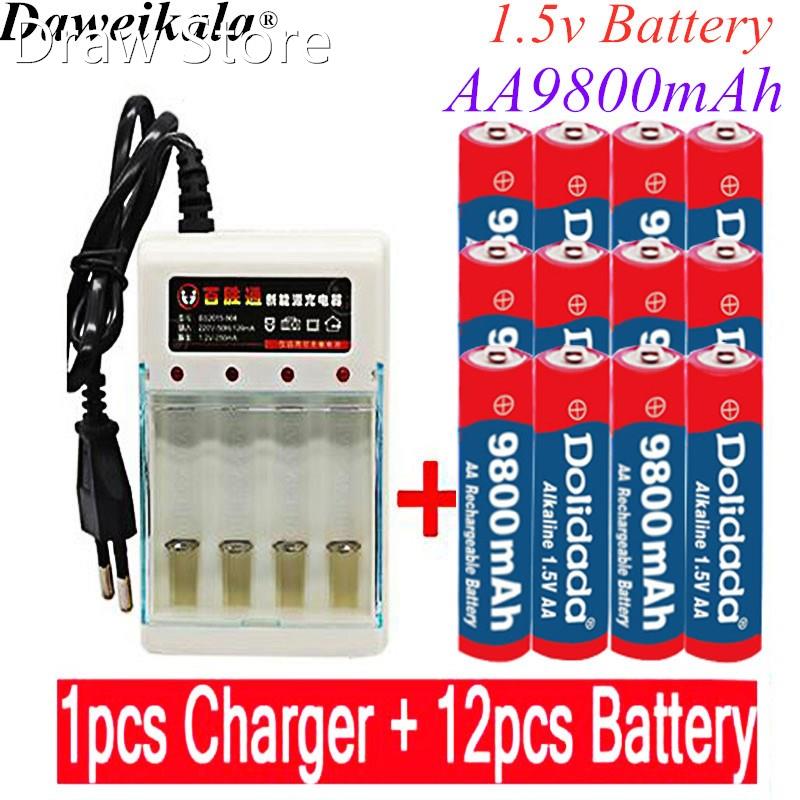 2020 lot Brand AA rechargeable battery 9800mah 1.5V New Alka