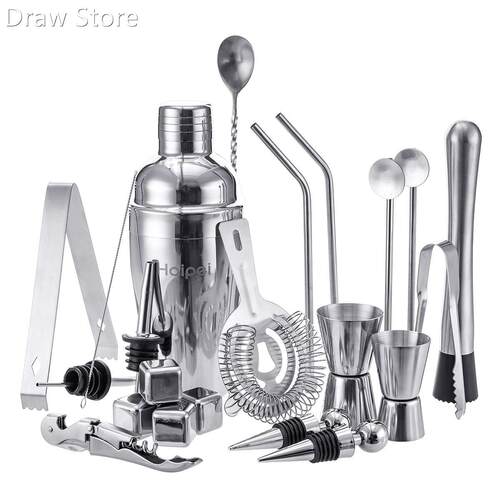 HAIPEI 22pcs Mojito Cocktail Bar Shaker Mixer Maker Muddler