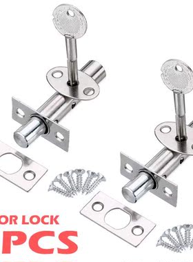 2 Set New Security Door Bolts With Fitting & Star Key Se