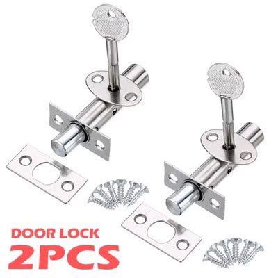 2 Set New Security Door Bolts With Fitting & Star Key Se