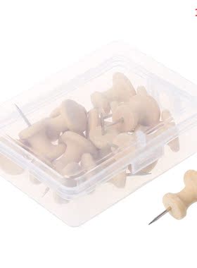 15Pcs Nautral Cork Wooden Pushpins Thumbtack Board Pins Draw
