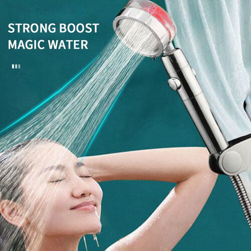 One Button Stop Water Showerhead Pressure Boosting Shower He