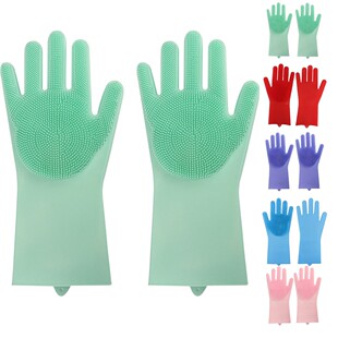 1 Pair Dish Washing Gloves Rubber Scrub Glove Dish brush Scr