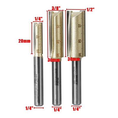 Upgrade 1/4 Inch Shank 2 Flute Straight Router Bit CNC Carbi