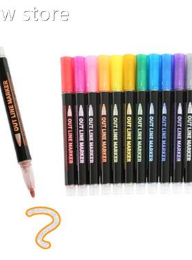12 Co1lorls DIY Abum Secraopboking Markr Pen Metallic Marker