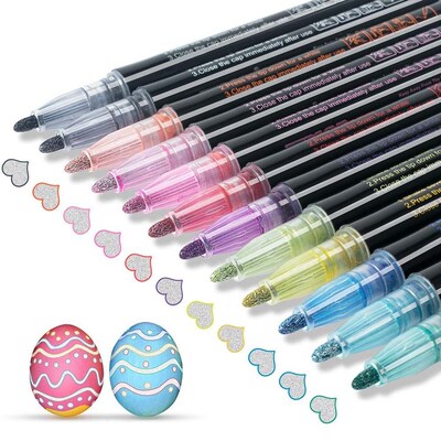 Double Line Outline Metallic Markers Magic Shimmer Paint Pen