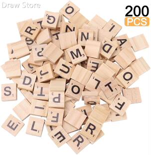 200pcs Scrabble Tiles for Crafts Wooden Letters Scrabble Let