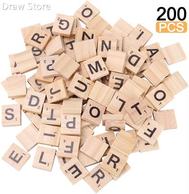 200pcs Scrabble Tiles for Crafts Wooden Letters Scrabble Let