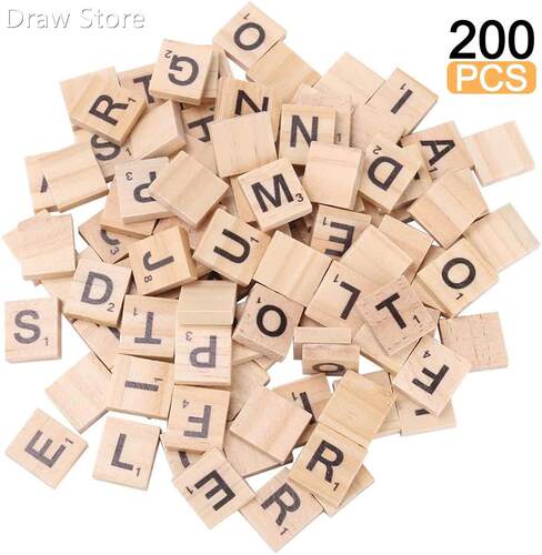 200pcs Scrabble Tiles for Crafts Wooden Letters Scrabble Let