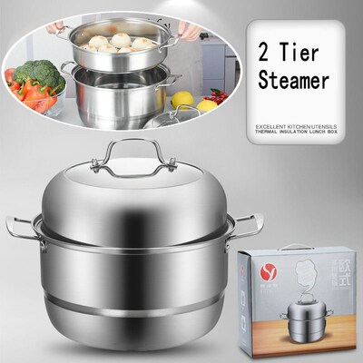 2/3 Tier Steamer Thickened Steam Steamer Pot Stainless Steel