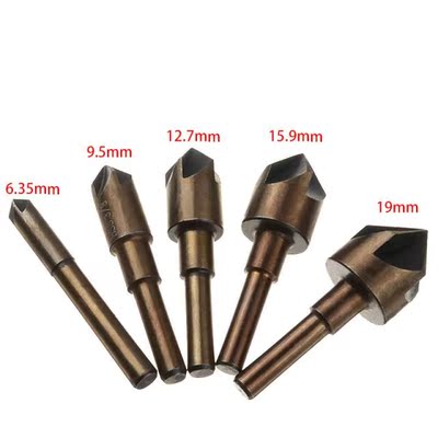 ZENHOSIT Round Shank 6.35-19mm HSS Countersink Drill Bit Deg